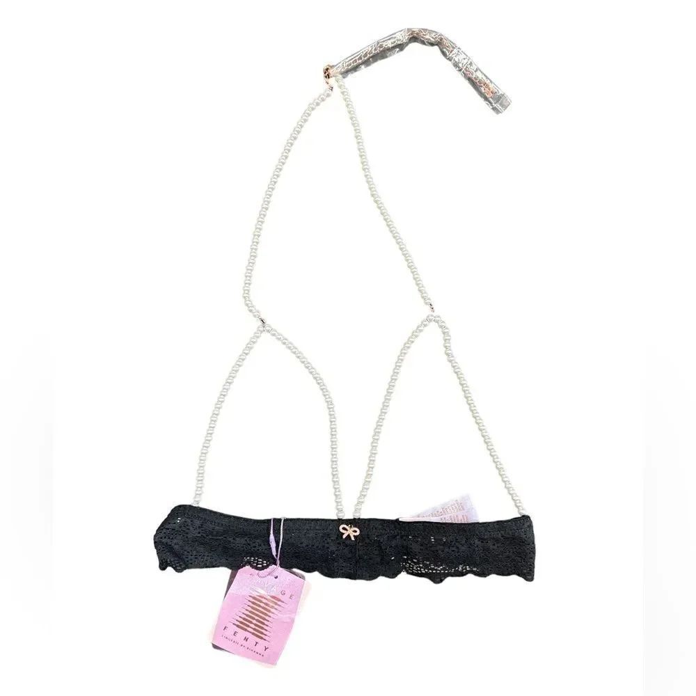 String of Pearls Cupless Bralette OS - Picture 3 of 7